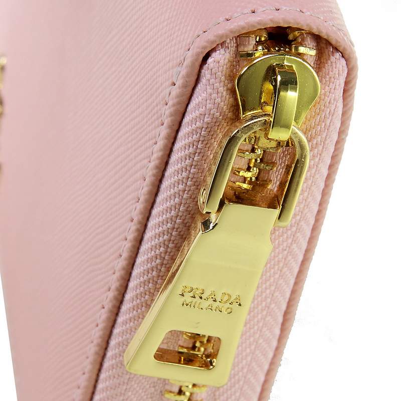 Knockoff Prada Real Leather Wallet 1136 light pink